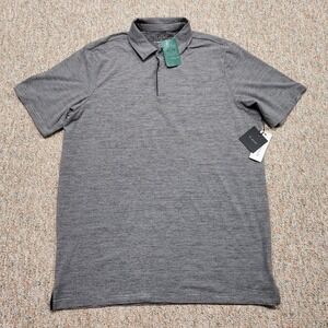 01.Algo Arrieta Microstripe Performance Polo Mens 2XL Tall Black Grey Golf Shirt